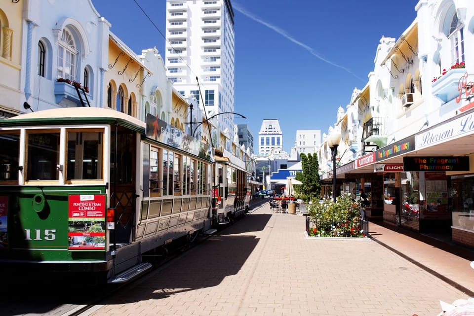 Tram on New Regent Street Christchurch